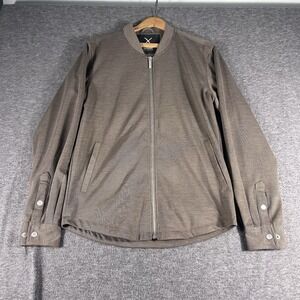 Clean Cut Copenhagen Brendon Jersey Jacket Full Zip Brown Size Small‎ Preppy